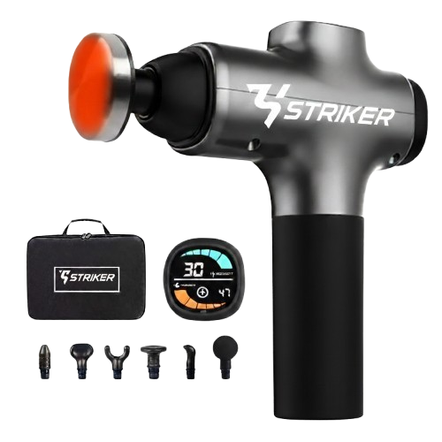 STRIKER™ - Pistolet de massage thérapeutique – Vibrations à percussion, chaud et froid